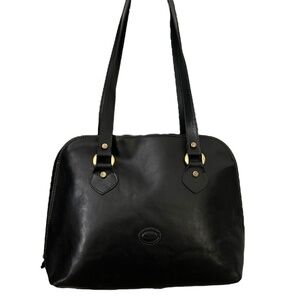 Robe Di Firenze Black Leather Bag Made in Italy